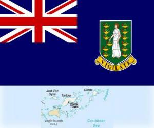 Puzzle Σημαία των Βρετανικών Παρθένων Νήσων, βρετανικό υπερπόντιο έδαφος στην Καραϊβική